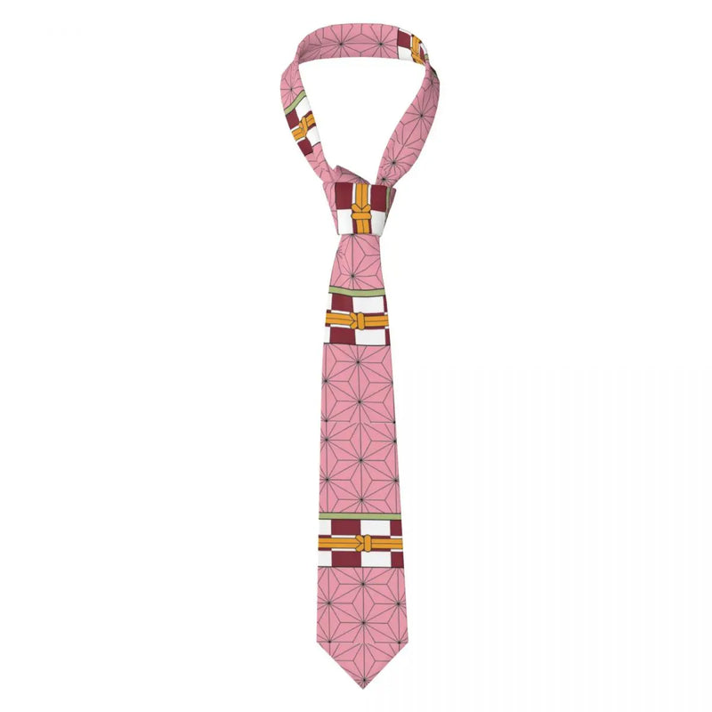 Demon Slayer Anime Necktie Men Women Fashion Polyester 8 cm Wide Neck Tie for Mens Accessories Cravat Wedding Accessories Office