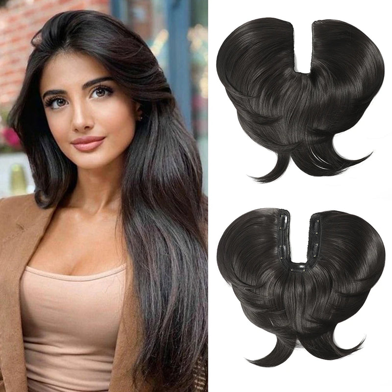 5 Clip U Part Synthetic Hair Wigs for Women Straight Wigs Natural Color Straight U-part wigs Hair Extension Clip