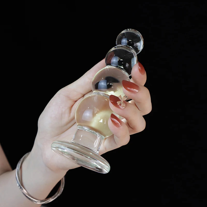 Nova bola vagina grande pirex contas de cristal vidro butt plug grande anal vibrador grânulo falso adulto masturbar brinquedos sexuais para mulheres homens gay