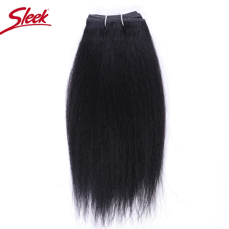 Sleek 3Pcs Brazilian Kinky Straight Weaving Bundles Nature Black And Brown 4