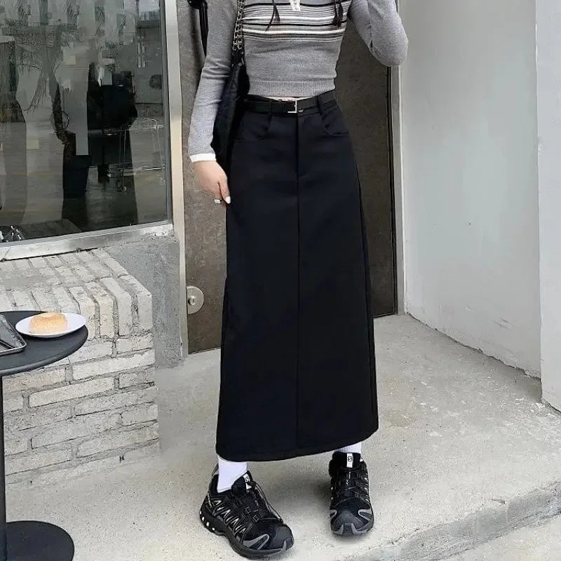 High-waisted Slimming Skirt For Women New Style Slim Fit Long Dress Side Slit Design Sensible Niche Fashion Smooths Silhouette