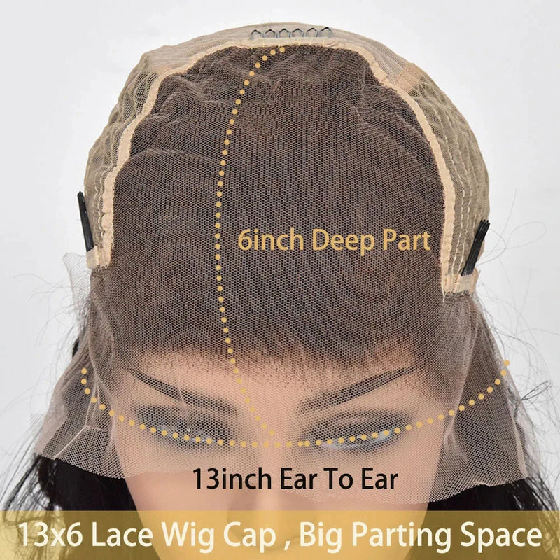 400% Density Wear And Go Glueless Wig Human Hair PrePlucked Bleached Knots Body Wave 13x6Transparent Lace Front Human Hair Wig