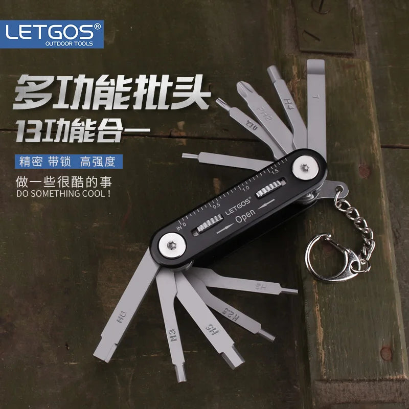 Letgos 12 em 1 conjunto de chave allen de bicicleta multi ferramenta de reparo conjunto completo chave de fenda para bicicletas de ciclismo de estrada presente para homem