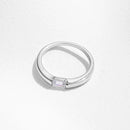 Modian genuíno 925 prata esterlina clássico simples retângulo zircão empilhável anéis de dedo para mulheres casamento banda jóias finas