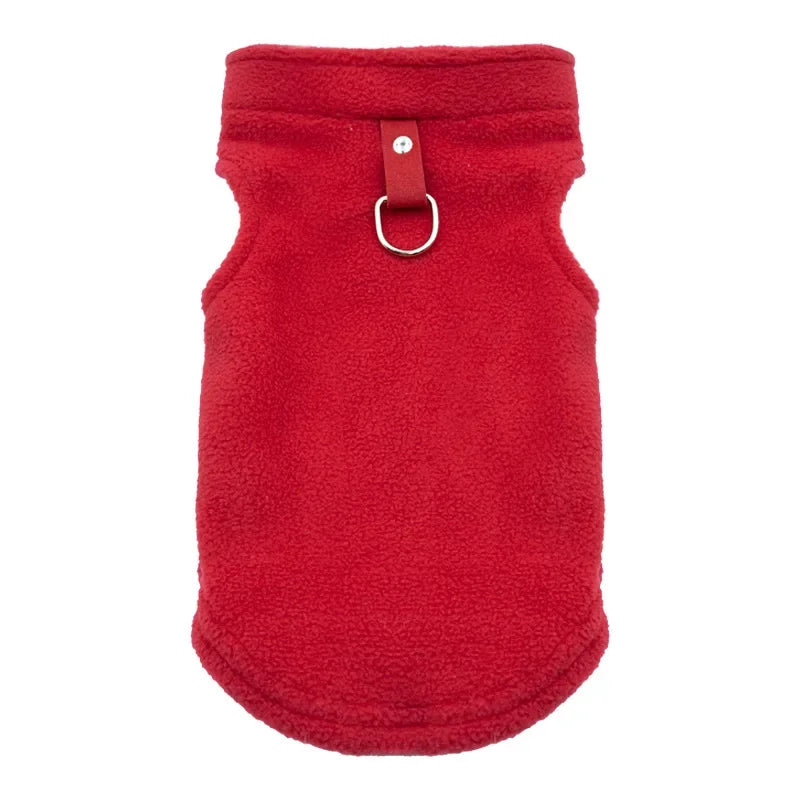 Warm Fleece Dogs Clothes Pet Jacket Vest with D-Ring For Small Dog Cats Clothing French Bulldog Costumes Chihuahua Coat