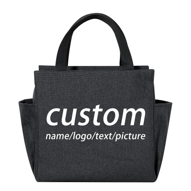 Customize Your Logo Image Lunch Box Boys Girls School Insulated Food Bags Women Men Portable Personalized Lunch Bag Best Gifts