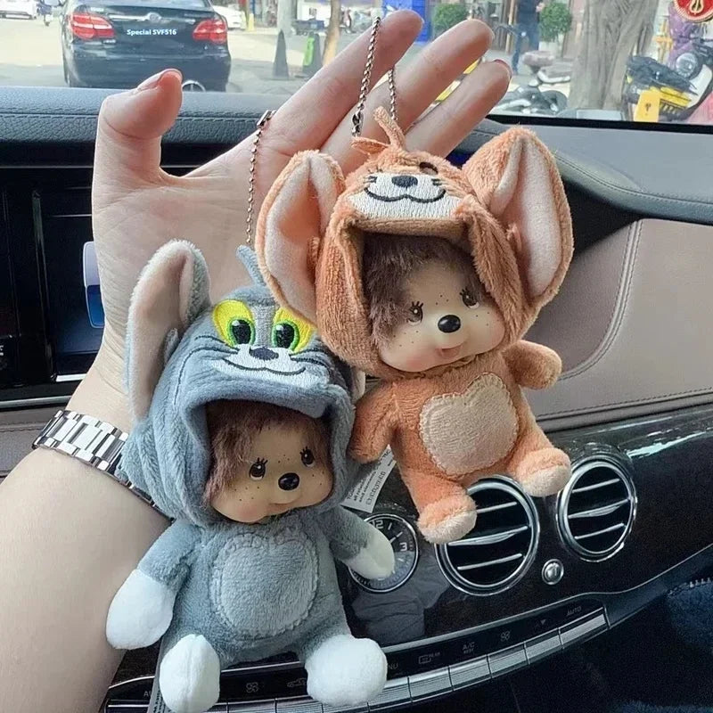 Monchhichi 15cm Dolls Blind Box Keychain Bag Pendants Hand Puppet Vinyl Plush Toys Tom&Jerry Girl Originality Gifts Decoration