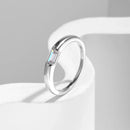 Modian genuíno 925 prata esterlina clássico simples retângulo zircão empilhável anéis de dedo para mulheres casamento banda jóias finas