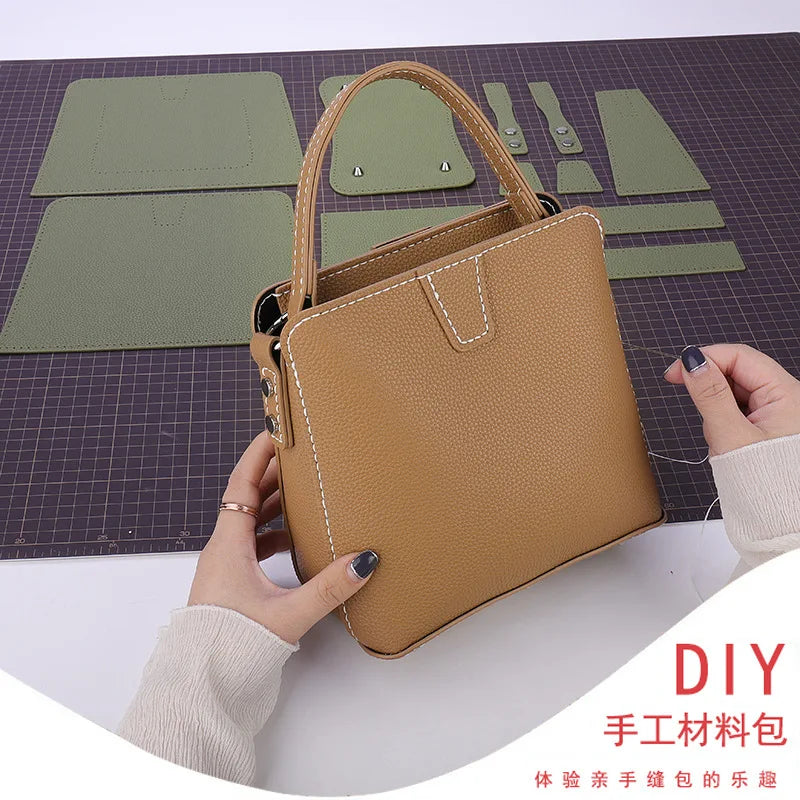 DIY Sewing Handmade Bag Set Shloulder Straps Customize Leather Bag Making Kit Hand Stitching Accessories for Women's Handbag