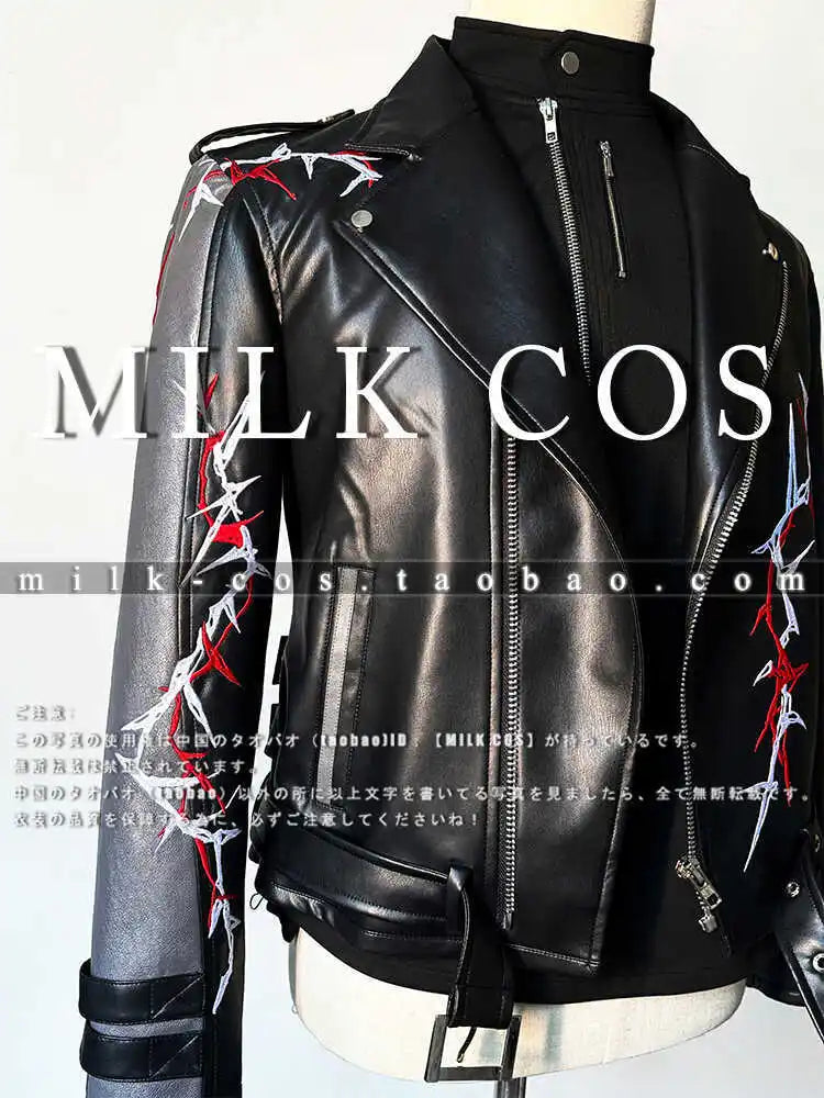 Love And Deep Space Qin Che Cos Alien Visitor Leather Jacket Cosplay Carnival Costume Sylus Vestidos De Fiesta