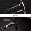 Óculos de sol feminino com armação grande BARCUR, lentes elegantes com gradiente, acessórios de vestuário, proteção UV400, óculos de sol polarizados