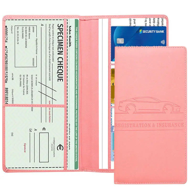 Car Registration Insurance Holder Leather Men's Driver's License Insurance Car Documents License Storage Bag Credit Card Holder