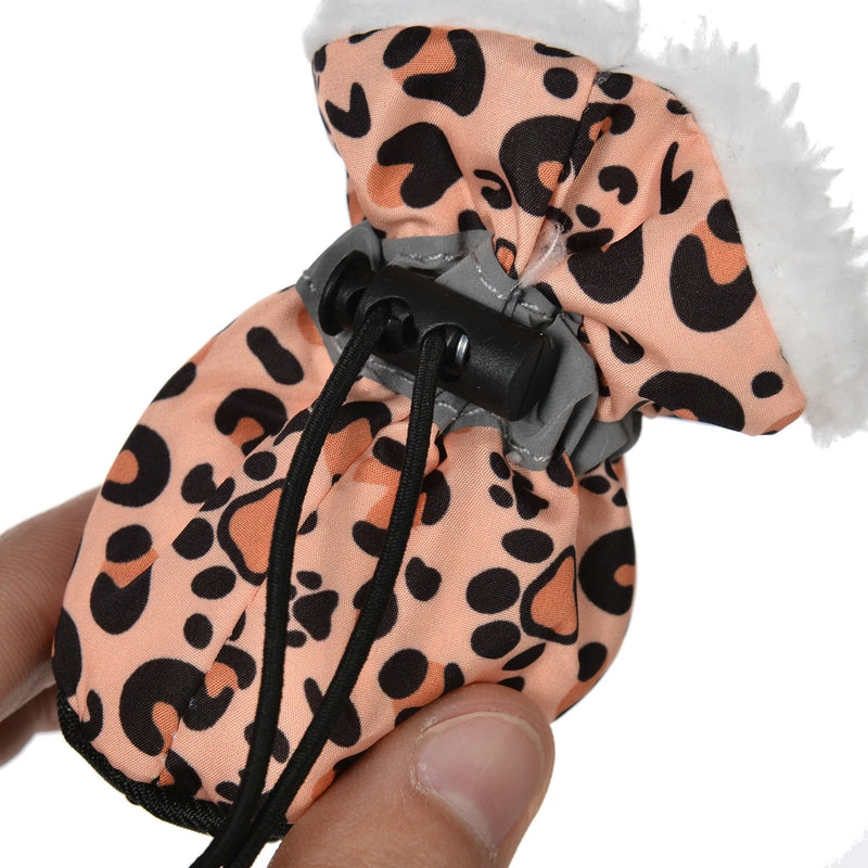 Winter Dog Shoes Small Medium Large Dogs Reflective Puppy Snow Boots Warm Soft Adjustable Pet Footwear Chihuahua Pug Supplies