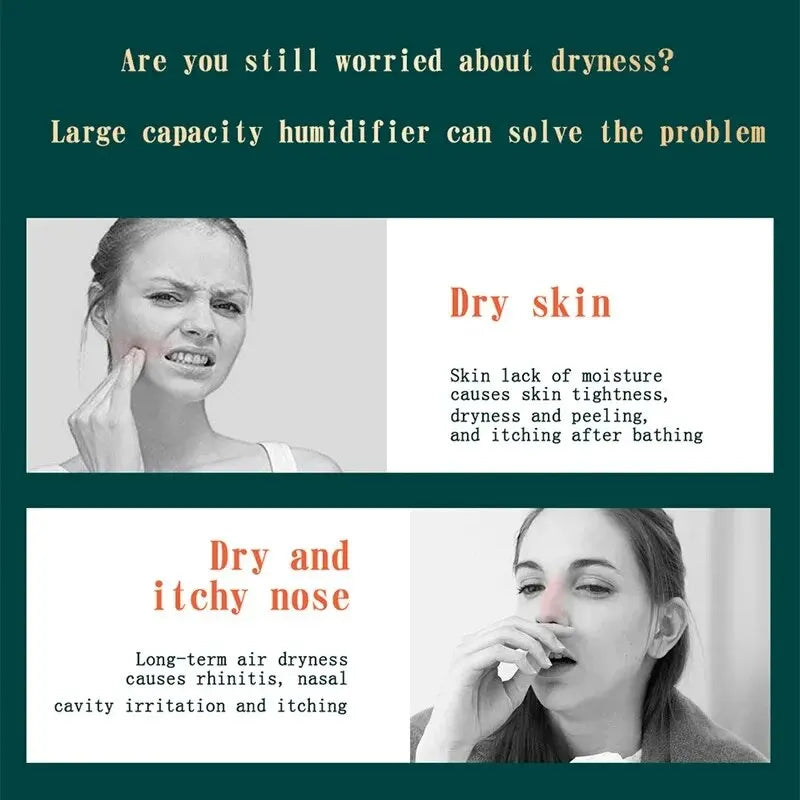 Umidificador de spray duplo de grande capacidade, usb, casa, quarto, 2l, silencioso, reabastecedor de água, purificador de ar, sem fio, difusor de água, escritório