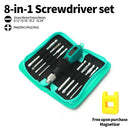 WEILIGU-Kit Chave de Fenda Magnética Portátil, Combinação Philips e Cabeça Chata, Saco de Lona, Ferramentas de Reparação Também Usadas, 8-em-1