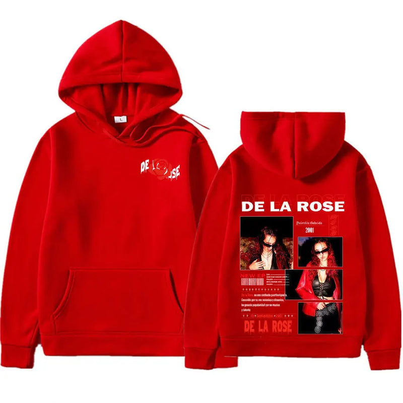 De La Rose Album Trendy Double Sided Print hoodies Mens High Quality trendy gothic Oversized popluar pullover Casual Sweatshirts