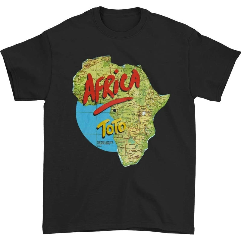 Toto áfrica tour camiseta periférica, padrão impressão verão marca de luxo algodão masculino e feminino camiseta manga curta