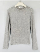 Camiseta estilo coreano magro camisetas 2025 sexy camisetas de algodão manga longa verão topos camiseta femme cáqui azul branco preto