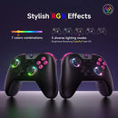 Controlador de jogos sem fio EasySMX X05 Bluetooth Gamepad compatível com PC/Switch/Telefone/TV/Steam, efeito Hall RGB, preto