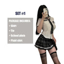 Estudante cosplay trajes feminino lingerie sexy uniforme estudante plissado mini saia impertinente nightwear roleplay sleepwear