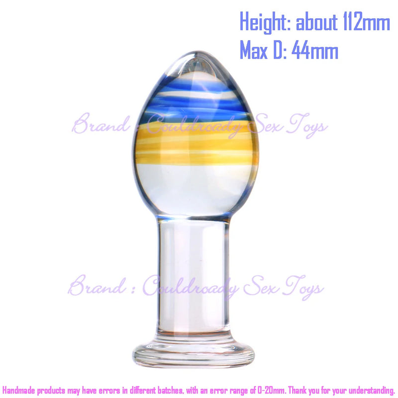 55mm cristal dourado grande vidro anal plug buttplug vibrador massageador de próstata feminino masturbação erótica brinquedos sexuais adultos para homem