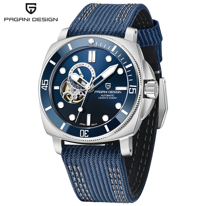 PAGANI DESIGN 2025 New Men's Watches Automatic Watch For Men Tourbillon Skeleton NH39A Mechanical Wristwatch 200M Diving Clock