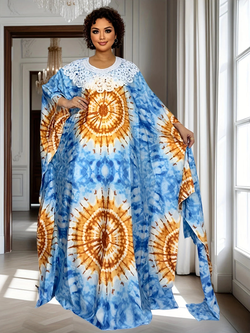 Vestido longo casual feminino estilo étnico vestido maxi confortável Dashiki vestido maxi estampado africano