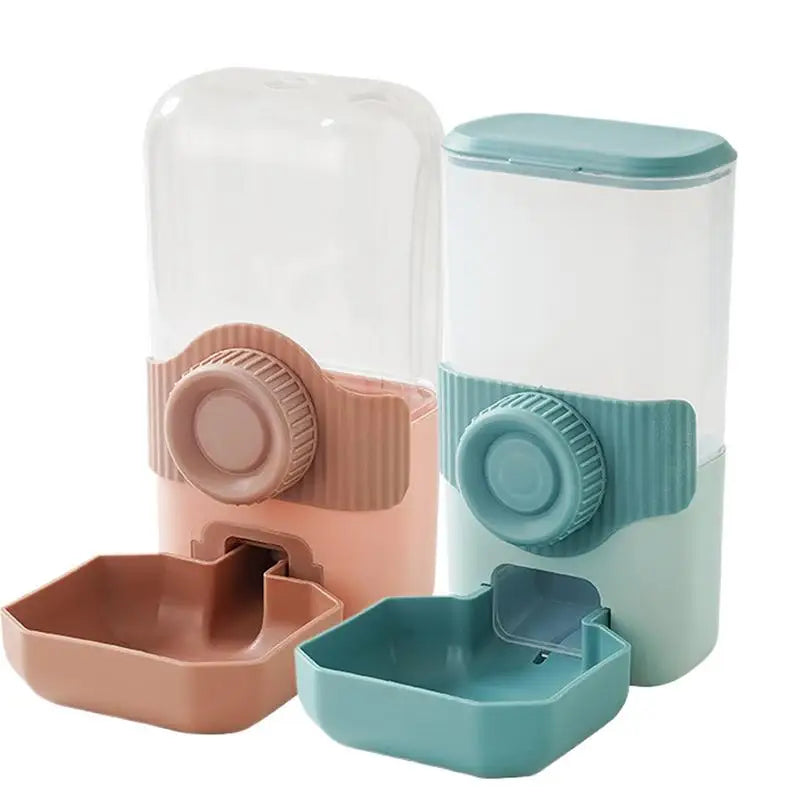 Hanging Automatic Pet Food Feeder/Water Dispenser, Gravity Cat Auto Feeder Waterer Set With Container Bowl For Cage Accessories