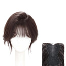 Nenhum clipes de cabelo humano franja francesa gancho e laço pasta mágica toppers para mulheres fácil de usar adesivos de costura remendos de cabelo extensão