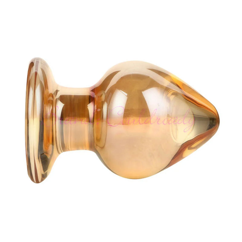 55mm cristal dourado grande vidro anal plug buttplug vibrador massageador de próstata feminino masturbação erótica brinquedos sexuais adultos para homem