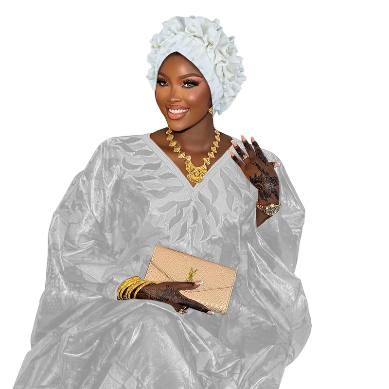 Africano babados cabeça envolve gorro ouro carimbo tecido turbante boné para mulheres nigeria festa de casamento headtie