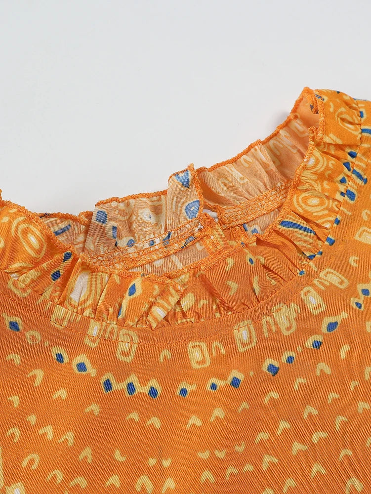 Plus size 2025 verão novo feminino elegante fino ajuste vestido de manga curta-preto ouro e vermelho paisley impressão bainha franzida em torno do pescoço