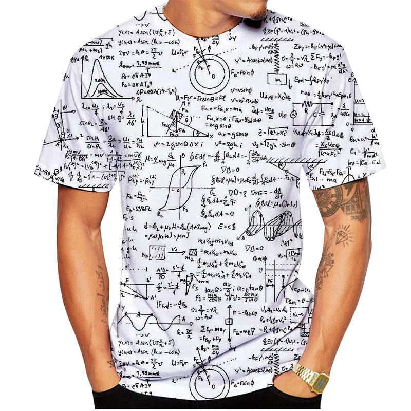 Mathematics Formula 3D Print T-Shirts Men Women Casual Fashion Short Sleeve T Shirt Oversized Harajuku Tees Tops Kids Clothing