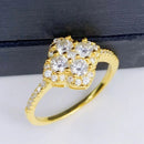 Anel de moissanite de prata esterlina s925 de 0,4 quilates com design de trevo de quatro folhas joias de prata pura