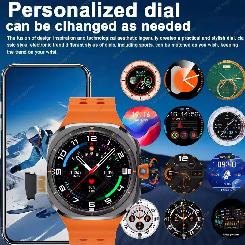 2025 novo relógio inteligente 4g/5g sim completo netcom wifi nfc gps 32gb relógios para homem 32gb de armazenamento câmera hd smartwatch para ios/android