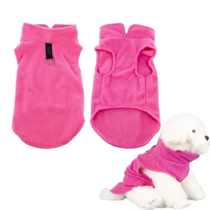 Warm Fleece Dogs Clothes Pet Jacket Vest with D-Ring For Small Dog Cats Clothing French Bulldog Costumes Chihuahua Coat