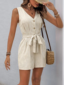 Europa e nos Estados Unidos verão venda quente novo listrado simples casual shorts de uma peça mulher