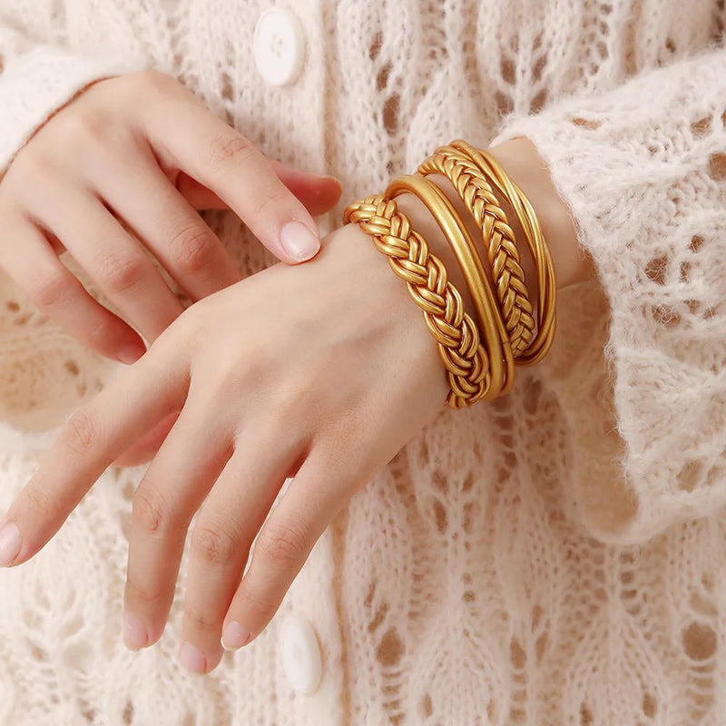 ALLYES Multilayer Handmade Braided Bangles for Women Men Temperament Glitter Filled Jelly PVC Bangle & Bracelet Jewelry Gift