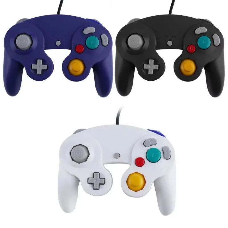 Controlador de jogo com fio para GameCube NGC Joystick de gamepad com fio de botão único para console de jogos NGC