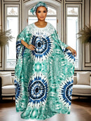 Vestido longo casual feminino estilo étnico vestido maxi confortável Dashiki vestido maxi estampado africano