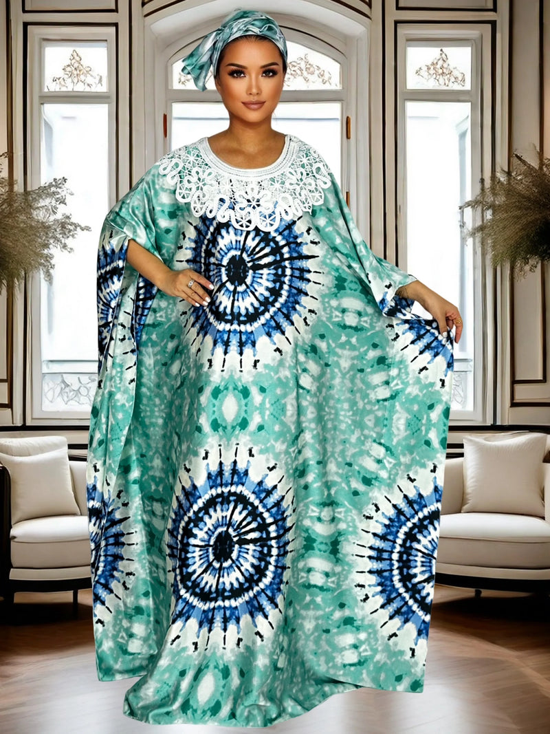 Vestido longo casual feminino estilo étnico vestido maxi confortável Dashiki vestido maxi estampado africano