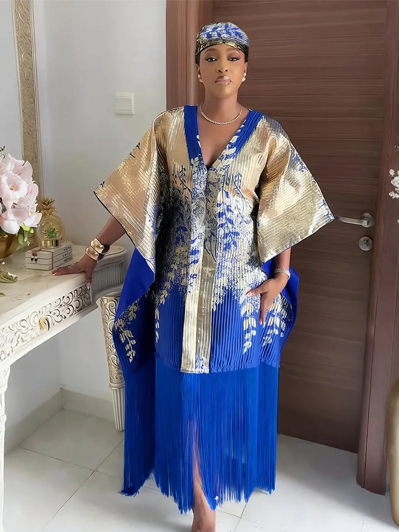 Elegant African Dresses for Women Muslim Fashion Boubou Abayas Robe Dashiki Ankara Lace Outfits Evening Gown Kaftan Maxi Dress