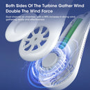 Ventilador de pescoço pendurado recarregável USB Mini banco de potência portátil sem folhas embutido para viagens, esportes, escritório doméstico