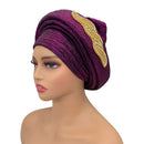 Brilhando africano headtie turbante boné feminino autogele nigeria festa de casamento chapelaria feminino cabeça wraps turbante mujer