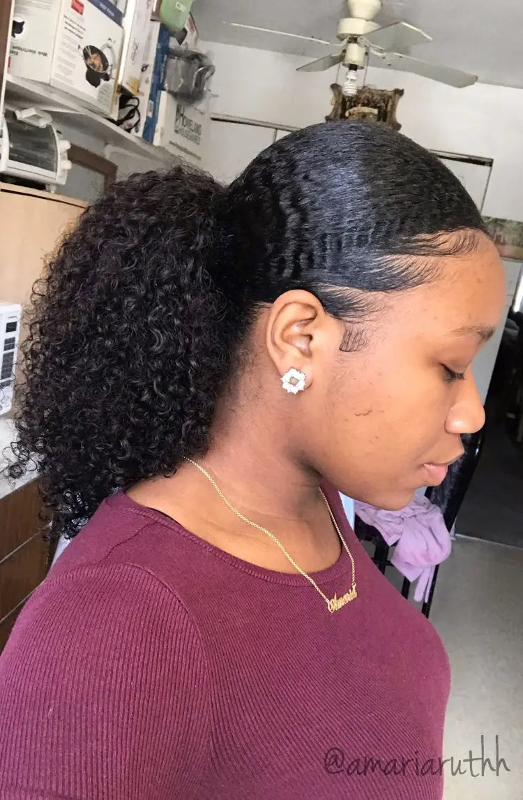 Kinky Curly Ponytail Virgin Remy Human Hair Kinky Ponytail Drawstring Ponytail For Women Natural Black Afro Kinky Curly Ponytail