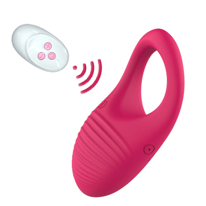 Vibrador de pênis com 10 velocidades, controle remoto sem fio, anel peniano, estimulador de clitóris, atraso na ejaculação, brinquedos sexuais para homens