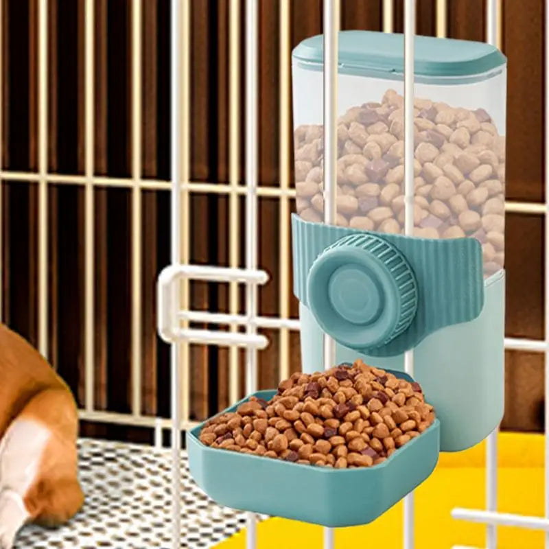 Hanging Automatic Pet Food Feeder/Water Dispenser, Gravity Cat Auto Feeder Waterer Set With Container Bowl For Cage Accessories