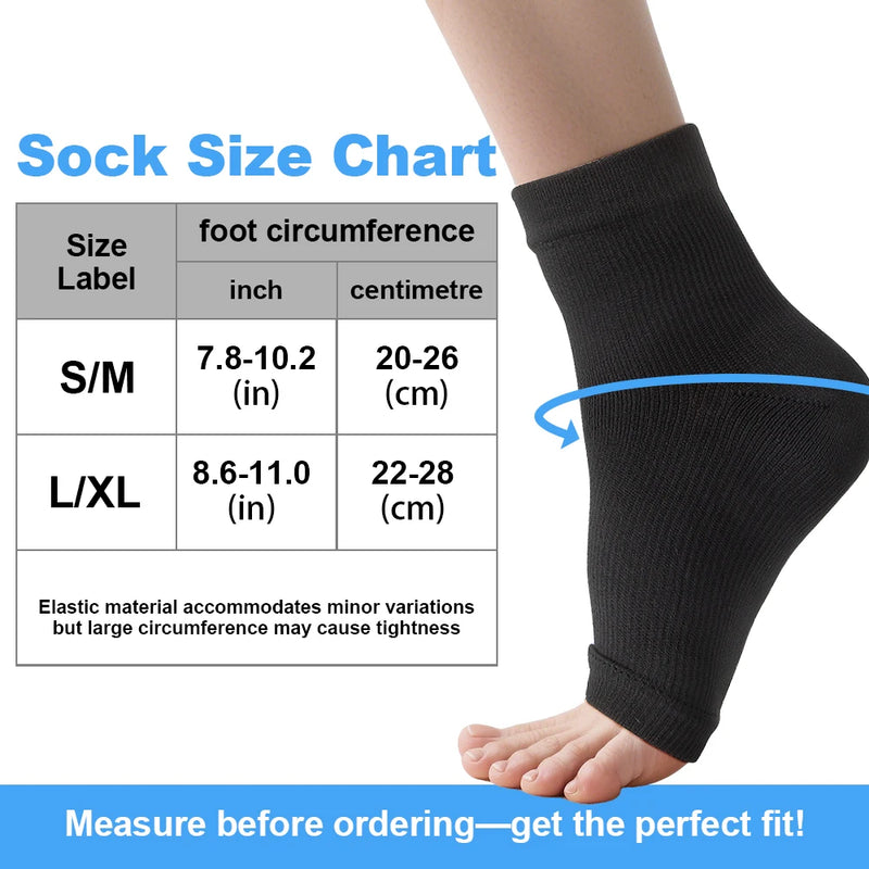 1Pair Neuropathy Socks - Peripheral Neuritis Therapy Compression Diabetic Open-Toe Foot Sleeves for Ankle Gout,Nerve Damage Pain