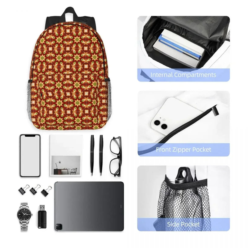African Ankara Wax Print Backpack Student Boys Girls BookBag Kids School Bag Computer Shoulder Bags for Men Women