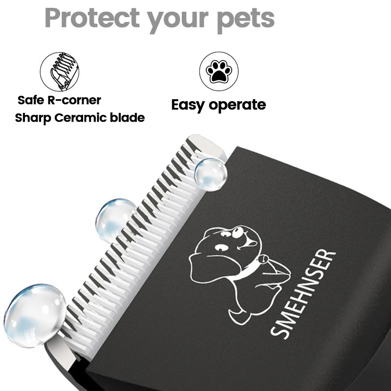 Profissional High Power Dog Hair Cutter, Low Noise Pet Trimmer, Grooming Clippers com guarda pentes para animais